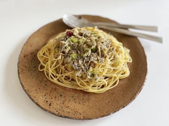 しらすのペペロンチーノパスタ