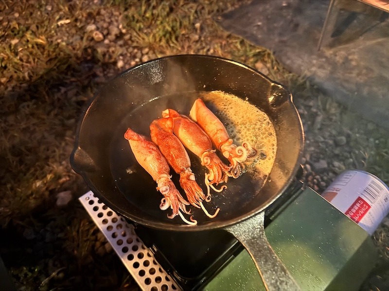 子ヤリイカをバター醤油焼きにしてみる